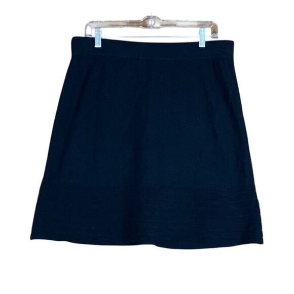 CAbi Womens Skirt Navy Blue Bon Voyage Knit Pull On Elastic Waist #290 Large - Picture 1 of 10